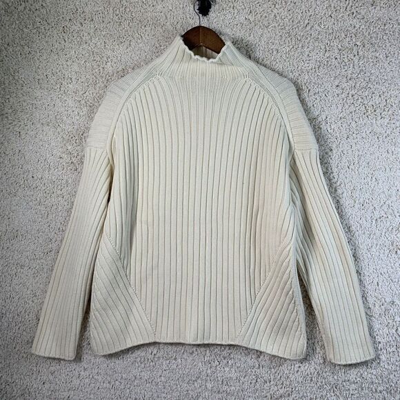 LITA by Ciara NWT Cream Long Sleeve‎ Rubbed Turtle Neck Sweater Women’s Size S - Picture 3 of 8